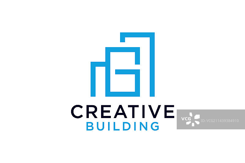 带有建筑物的字母g，用于建筑公司图片素材