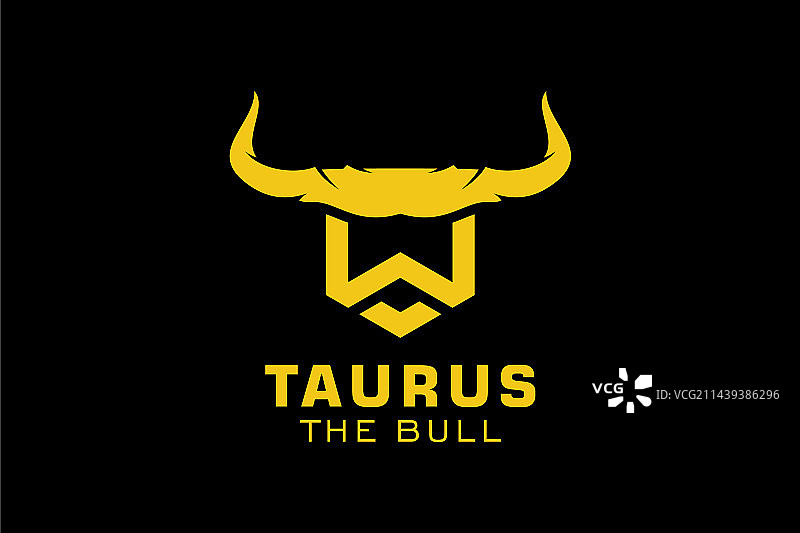 字母W公牛头像标志图片素材