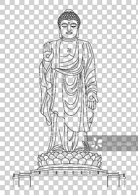 无锡建筑地标灵山大佛图片素材