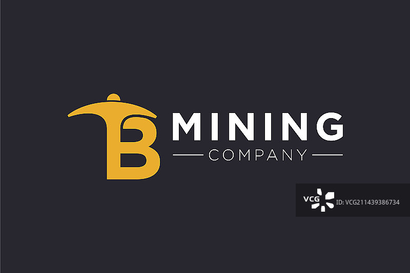 字母B采矿logo图标设计模板图片素材