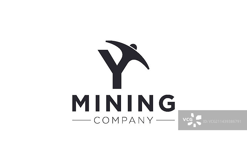 字母Y采矿标志图标设计模板图片素材