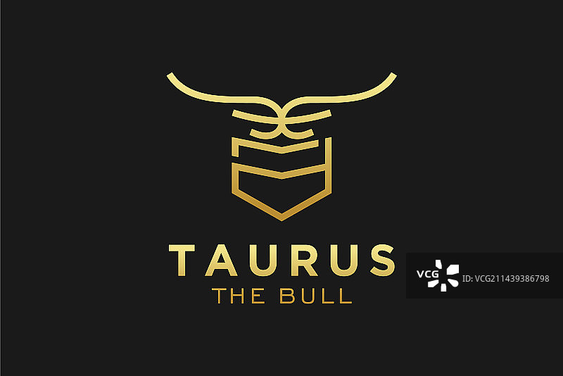 字母D牛头标志图片素材