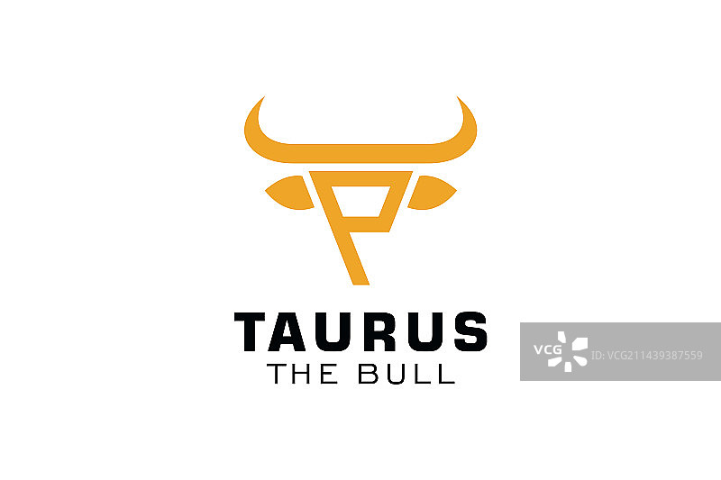 字母P公牛头像标志图片素材