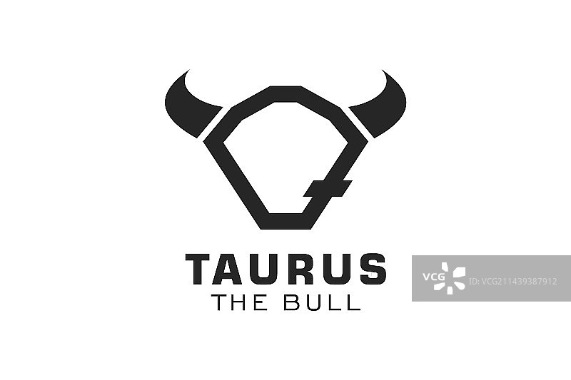 Q字母公牛头像标志图片素材