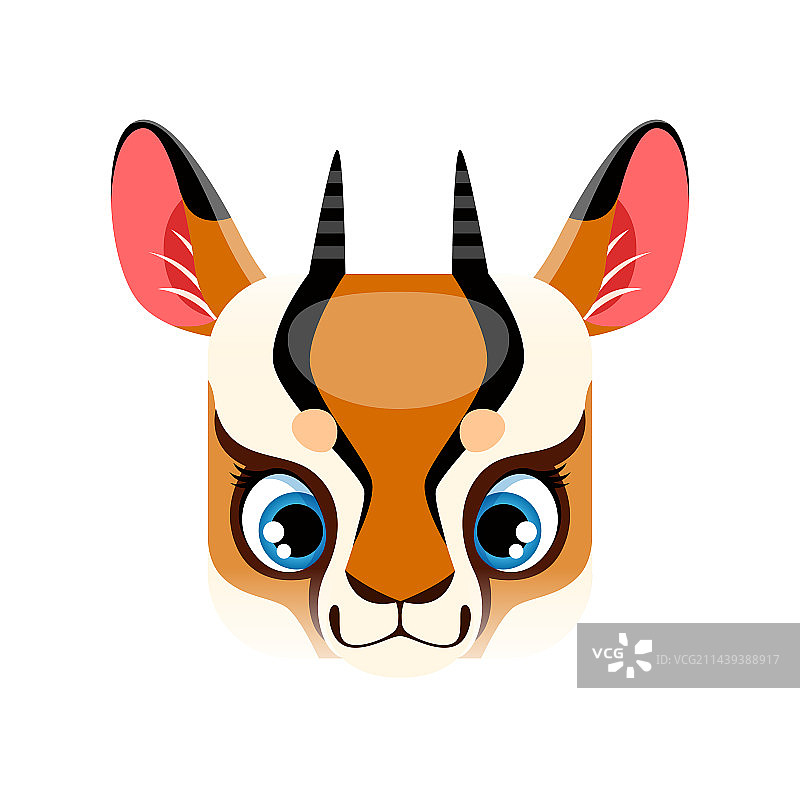 卡通可爱方形跳羚动物图片素材