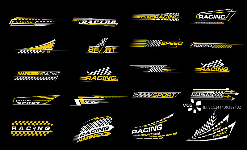 赛车运动汽车条纹贴纸方格贴花图片素材