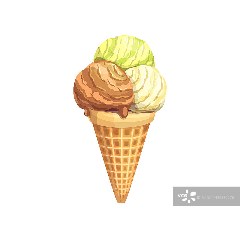 卡通冰淇淋甜筒圣代甜点图片素材