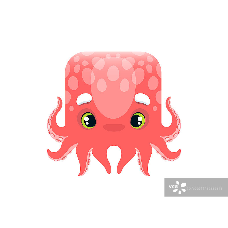 卡通章鱼可爱动物方脸图片素材