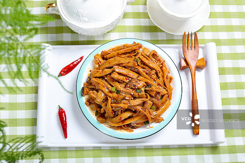 美味家常菜凉拌手撕杏鲍菇图片素材