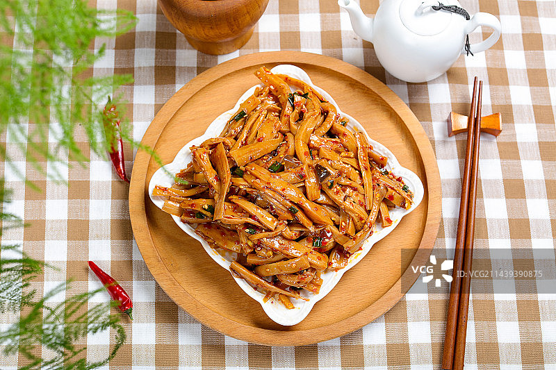 美味家常菜凉拌手撕杏鲍菇图片素材