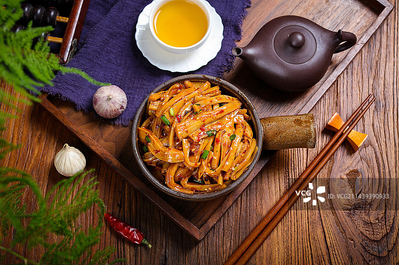 特色农家菜小炒菌菇炒杏鲍菇图片素材