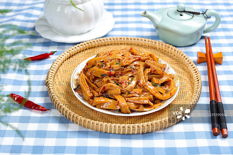 特色农家菜小炒菌菇炒杏鲍菇图片素材