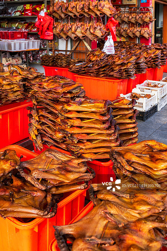 福建省三明市风干腊鸭（熏鸭）酱板鸭图片素材