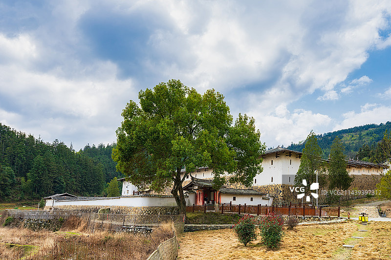 福建省三明市永安市槐南镇洋头村（安贞堡）春季户外风光图片素材