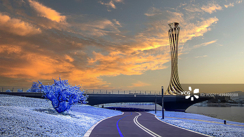 《火炬塔》    ——红外摄影图片素材