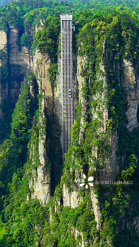 张家界 老屋场 空中花园 百龙天梯图片素材