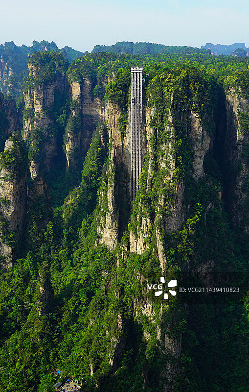张家界 老屋场 空中花园 百龙天梯图片素材