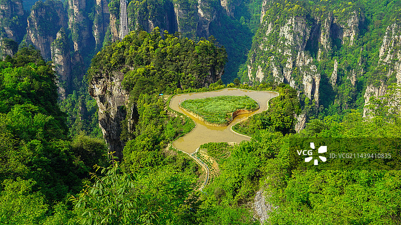 张家界 老屋场 空中花园 百龙天梯图片素材