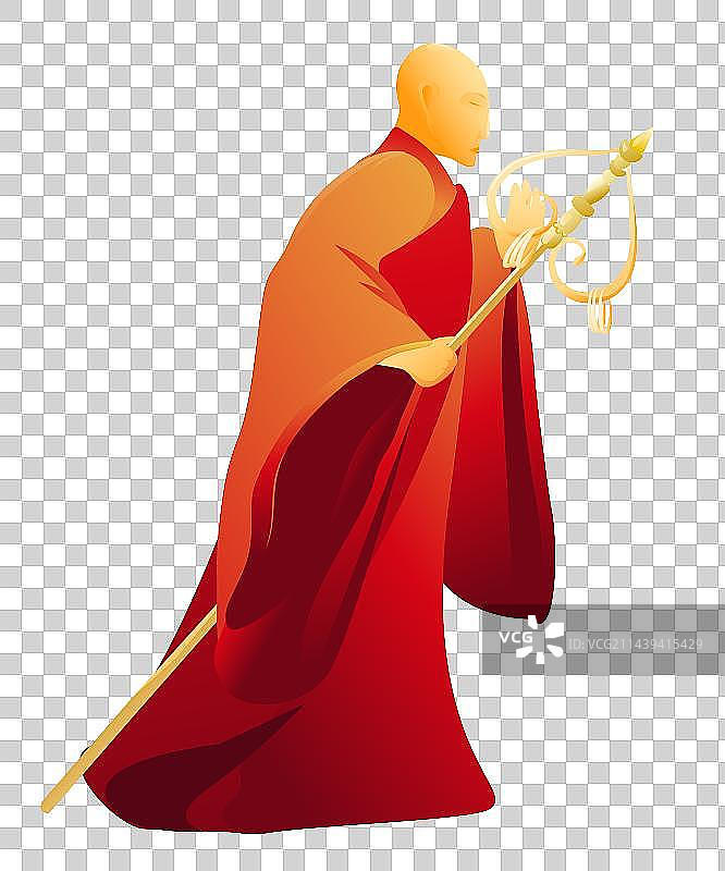 唐朝玄奘和尚拿着法杖的图片图片素材