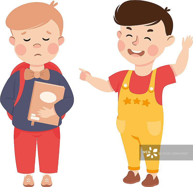 被同学欺负的不开心可爱女孩图片素材