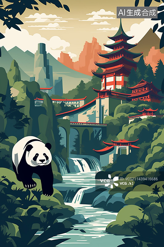 【AI数字艺术】成都大熊猫图片素材