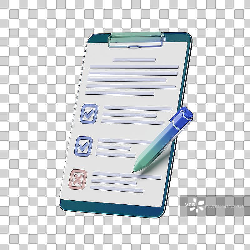 3D有文字和选项的纸质文件免抠元素图片素材