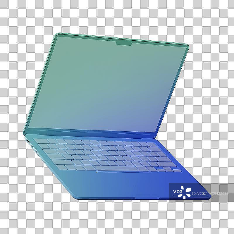 3D立体渐变色笔记本电脑免抠元素图片素材