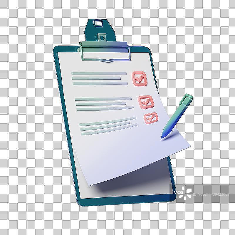 3D有文字和选项的纸质文件免抠元素图片素材