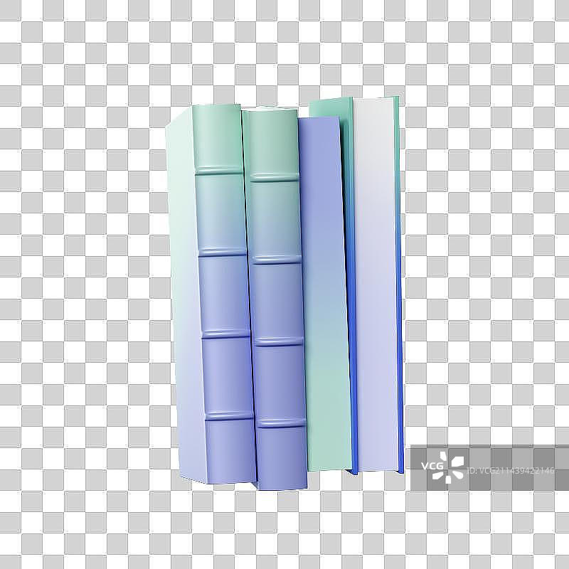 3D立体渐变色书籍免抠元素图片素材