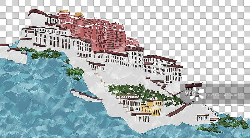 西藏布达拉宫插画元素图片素材