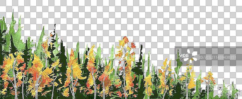 绿色的树林插画元素图片素材