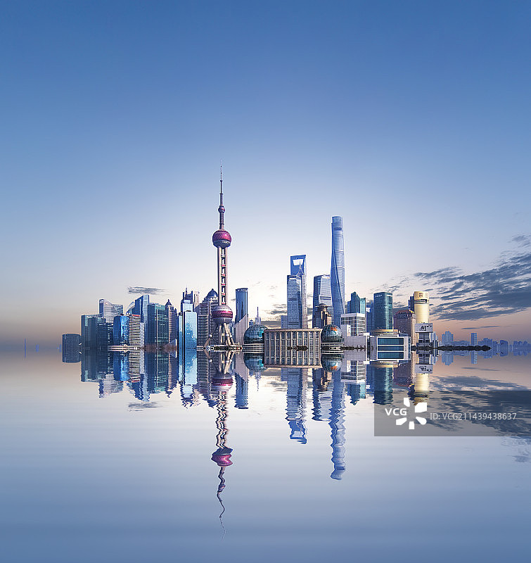 上海CBD外滩陆家嘴夜景图片素材