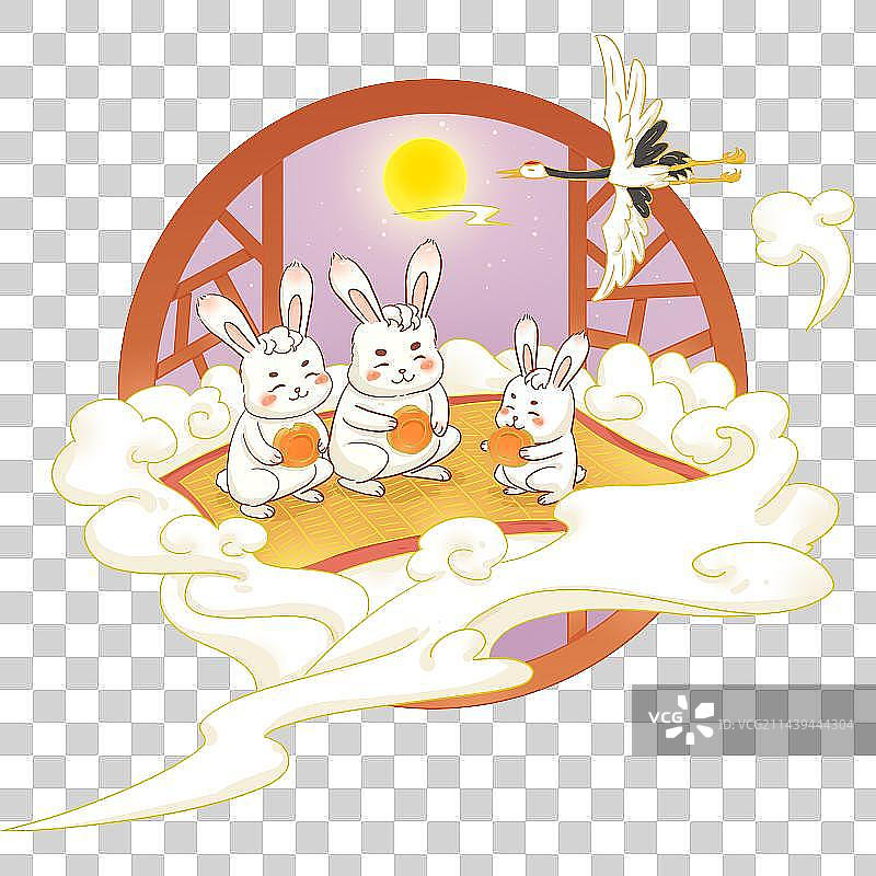 中秋节团聚吃月饼图片素材