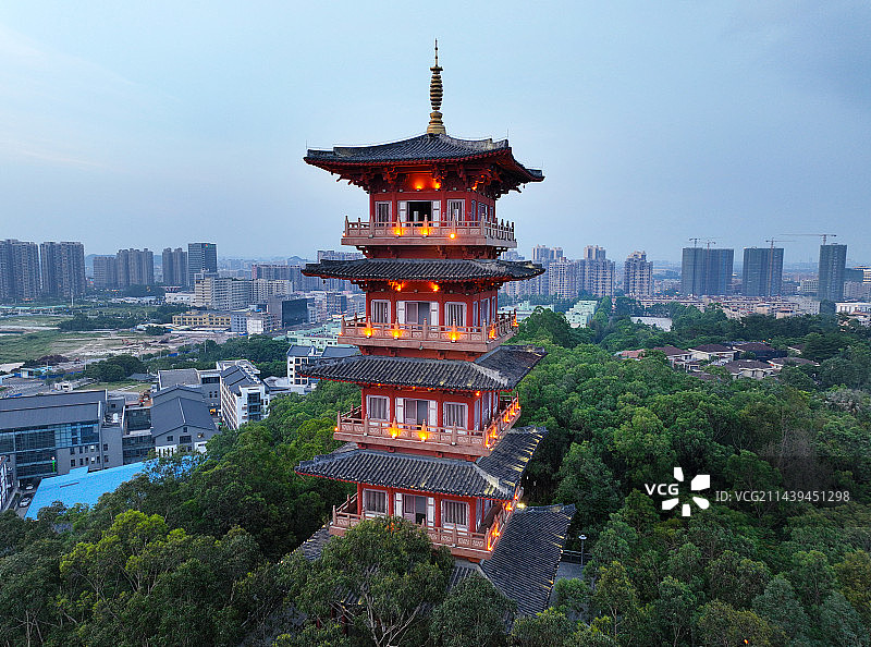 广东省东莞市寮步镇香市文化旅游区航拍图片素材