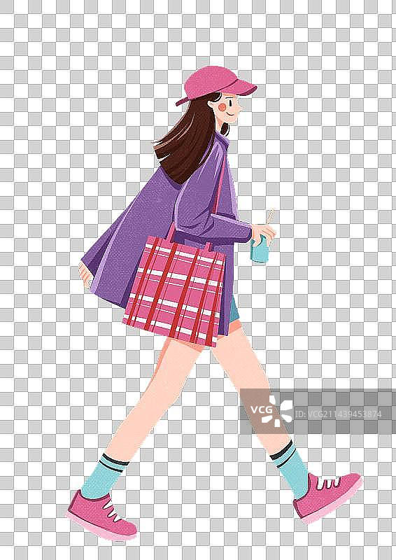 女生清新文艺插画元素图片素材