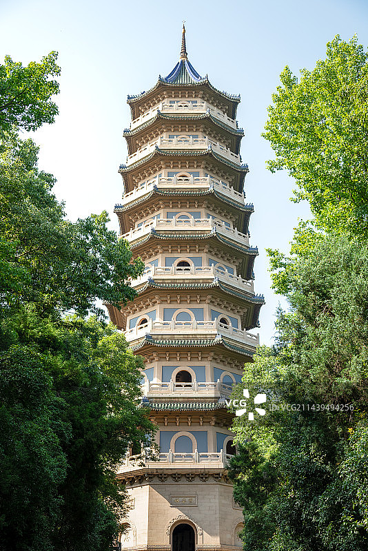 著名旅游景点古代建筑-南京灵谷塔图片素材