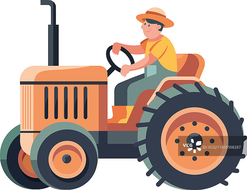 农民在拖拉机上收割小麦图片素材