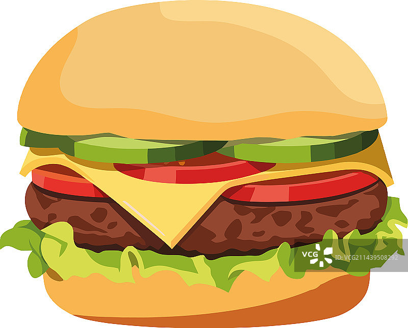 烤肉蔬菜芝士汉堡图片素材