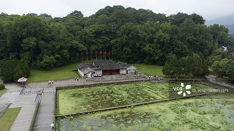 福建省龙岩市古田会议旧址航拍图片素材