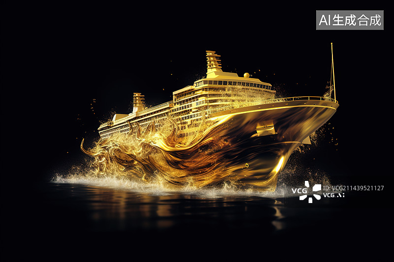 【AI数字艺术】海上船只的低角度视图图片素材