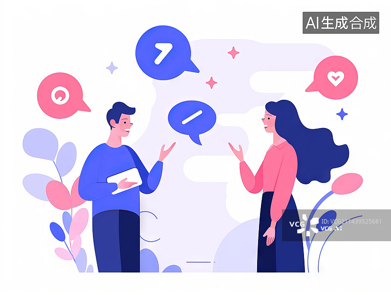 【AI数字艺术】2D扁平风格简洁商务职场场景插画插图图片素材