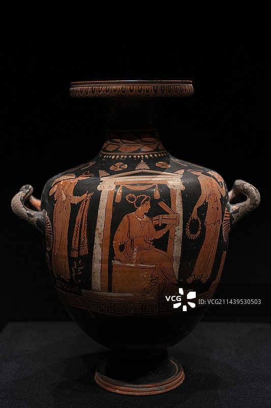 意大利庞贝古城精品文物古希腊陶瓷红绘神话人物陶器图片素材