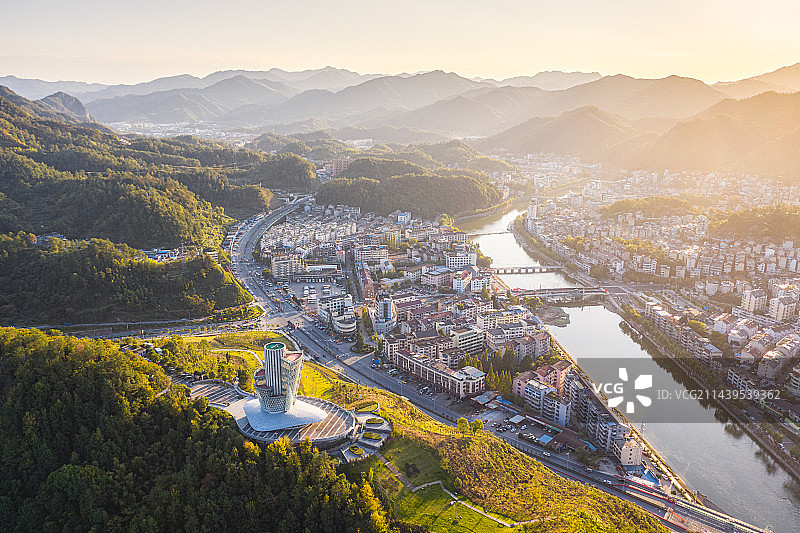 浙江省丽水市缙云县五云街道老城区缙云阁图片素材