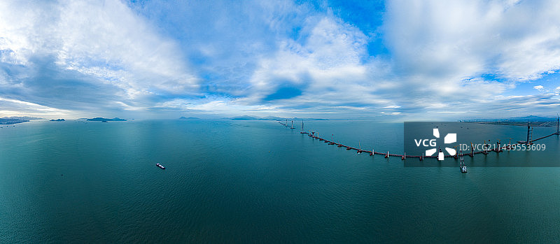 珠海金湾黄茅海大桥航拍全景图图片素材