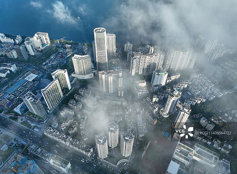 广东省深圳市盐田区海山公园航拍图片素材