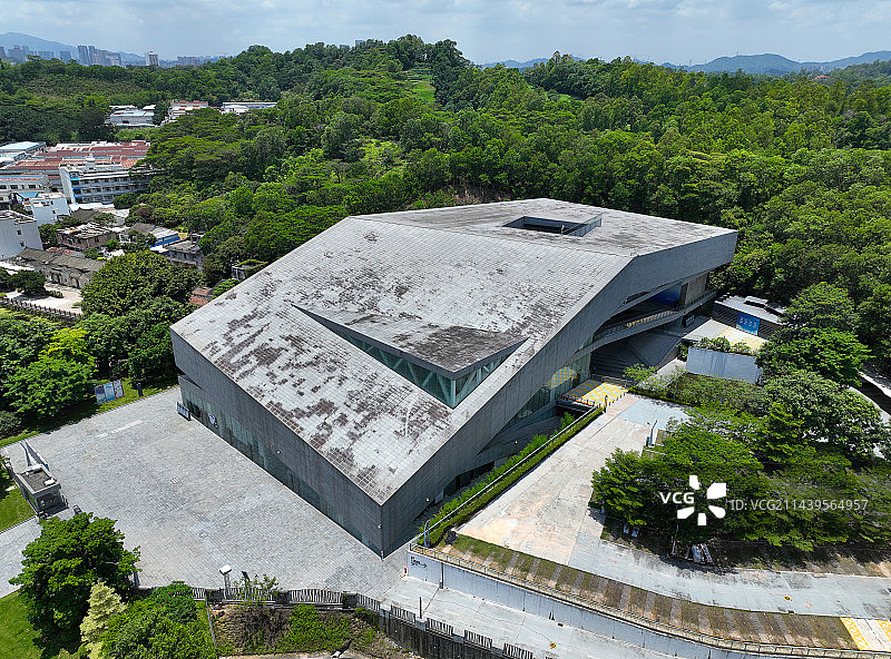 广东省深圳市龙华区观澜湖观澜版画村中国版画博物馆航拍图片素材
