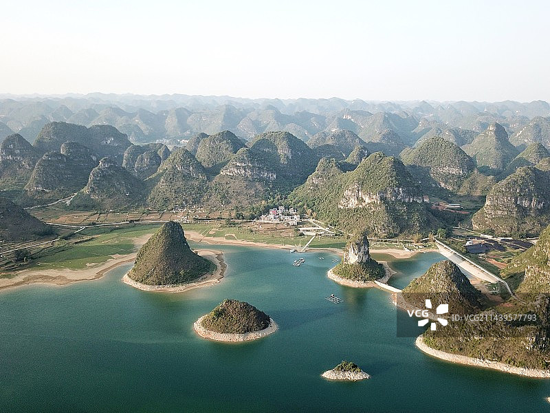 渠洋湖 航拍图片素材