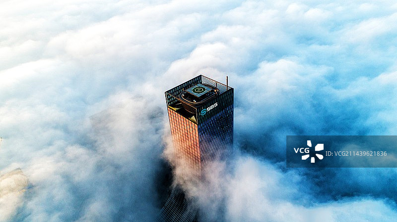 云上的中国新加坡苏州工业园区图片素材