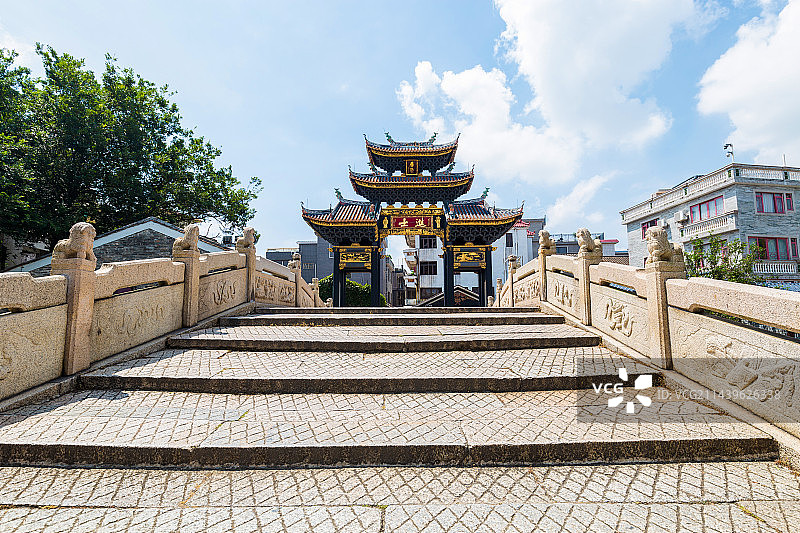 佛山顺德区逢简水乡，进士牌楼，巨济桥图片素材