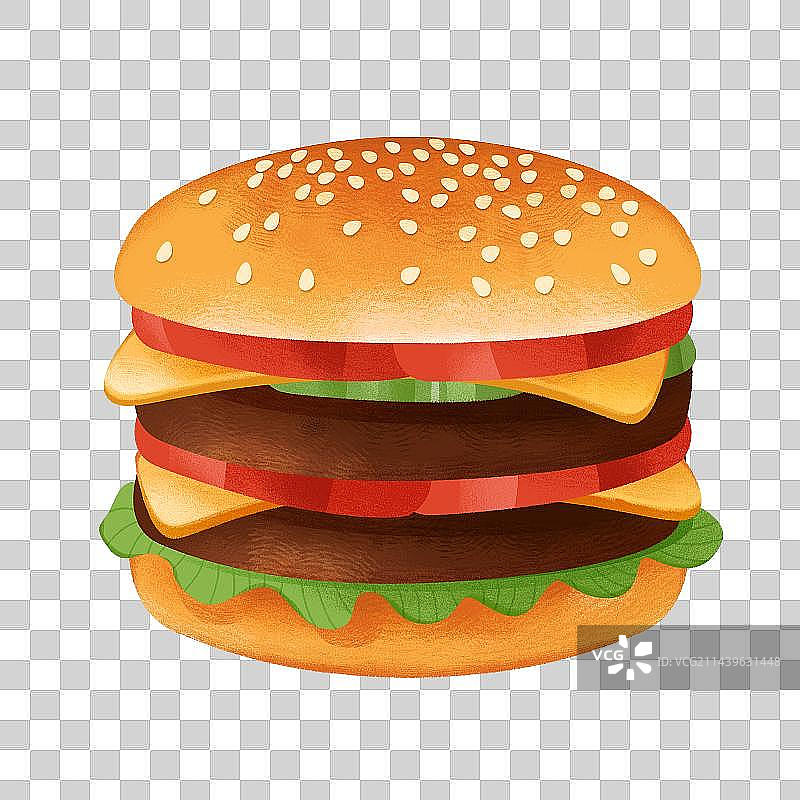 双层肉汉堡图片素材